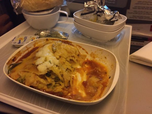 dinner on the emirates plane