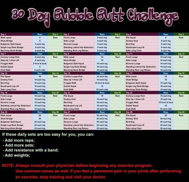 30 Day Bubble Butt Challenge